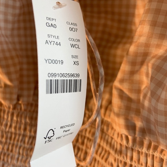 NWT J Crew Smocked Waist Tank in Gingham - Picture 3 of 4